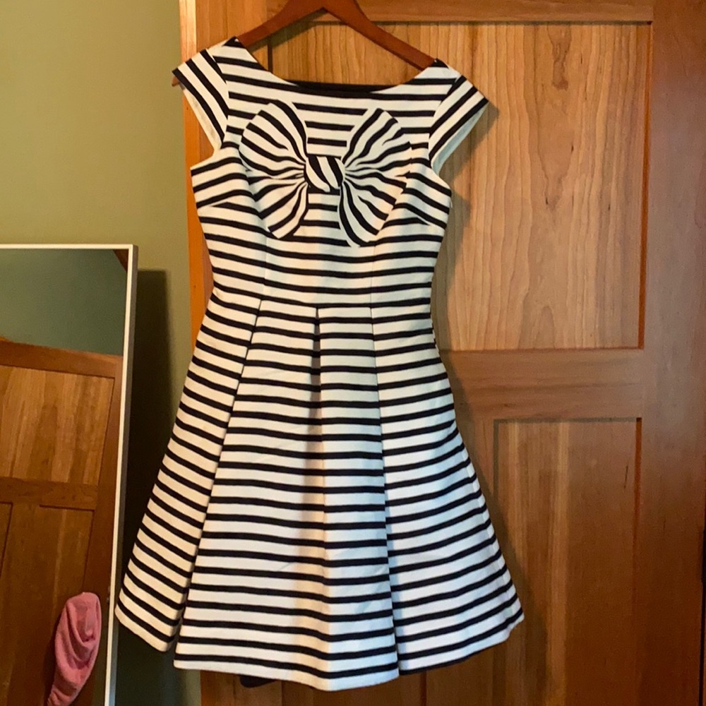 Kate Spade striped fit n flare dress